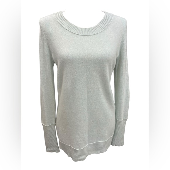 Cynthia Rowley 100% 2-Ply Cashmere Crewneck Sweater Light Green Size L - Picture 6 of 7
